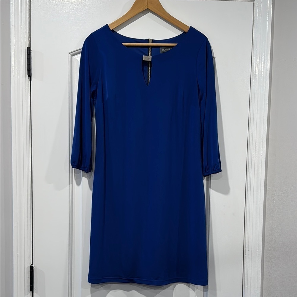 🔵 Donna Ricco NY Blue Midi Dress Size 6